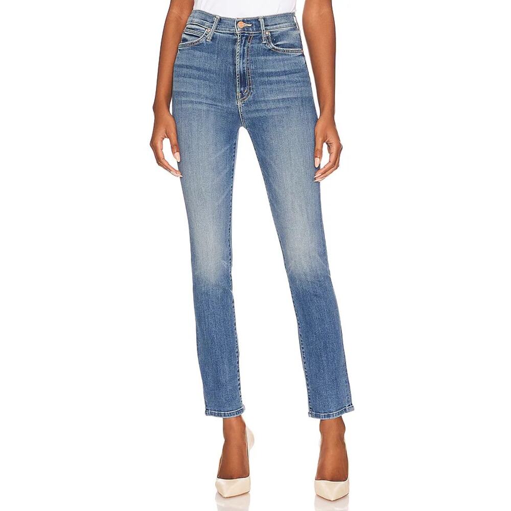 High-Rise Straight Leg Jeans in Light Blue